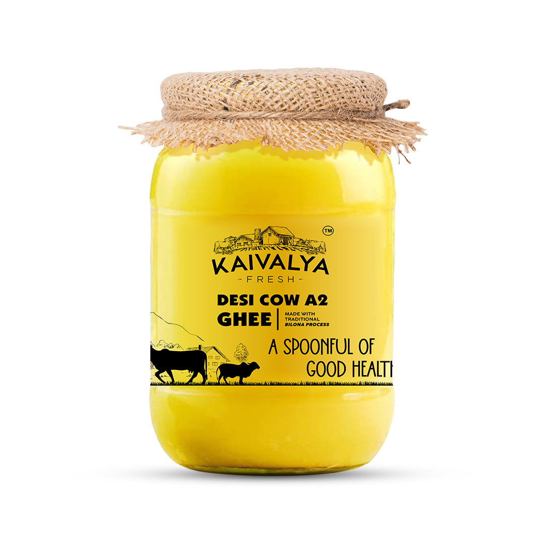 Desi Cow A2 Ghee | 1000ml Premium Hand-Churned Ghee | A2 Milk of Grass-Fed Cow | Rich Aroma & Taste | Natural Traditional Bilona Method