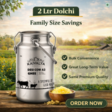 A2 Desi Cow Ghee Steel Dolchi (2LT ) Made from Curd