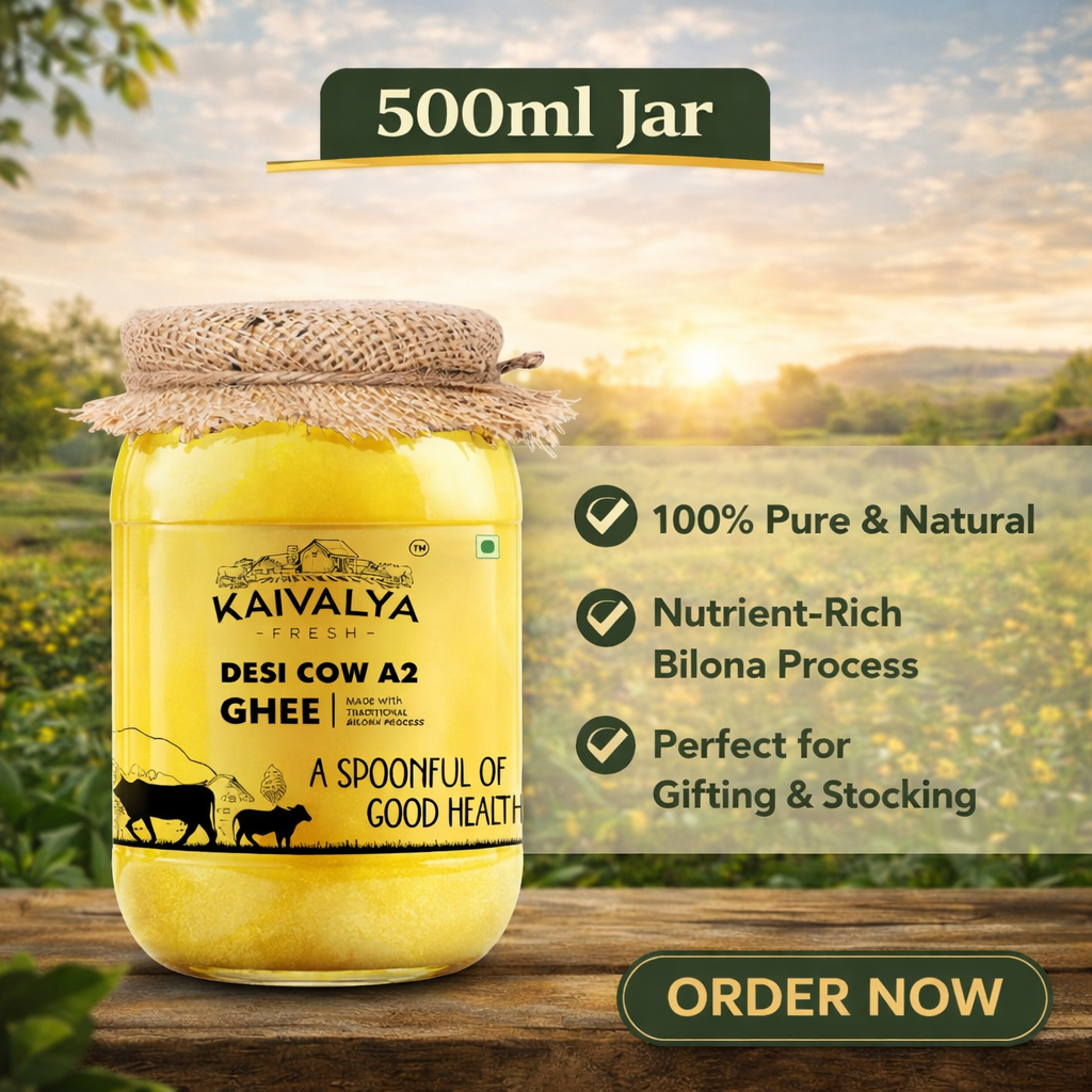 Desi Cow A2 Ghee - Made From Curd 500 Ml