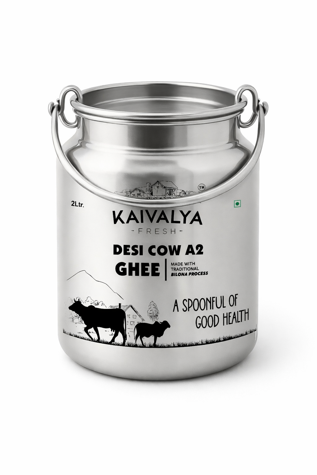A2 Desi Cow Ghee Steel Dolchi (2LT ) Made from Curd