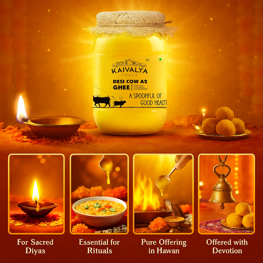 Desi Cow A2 Ghee - Made From Curd 500 Ml
