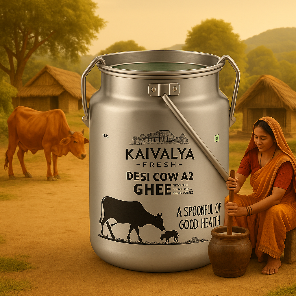 5 Litre Desi Cow A2 ghee Dolchi- Made From Curd