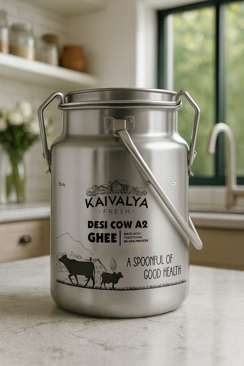 1 Litre Desi Cow A2 Ghee - Made From Curd